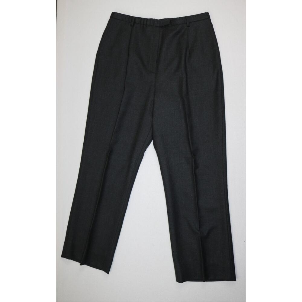 Pendleton Women Size 14W Wool Dress Pants Trousers Gray Straight Leg High Rise